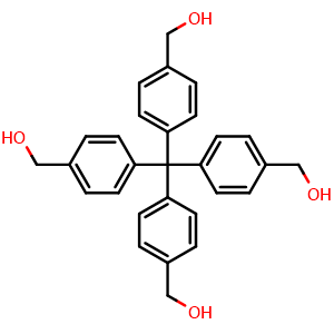 Chemical structure of (Methanetetrayltetrakis(benzene-4,1-diyl))tetramethanol , CAS 617706-62-4, AChemBlock AD289879