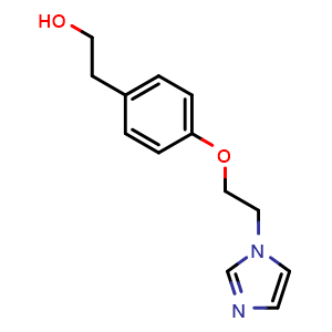 Chemical structure of 2-(4-(2-(1H-Imidazol-1-yl)ethoxy)phenyl)ethanol , CAS 99761-74-7, AChemBlock AD289881