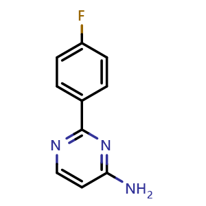 Chemical structure of 2-(4-Fluorophenyl)pyrimidin-4-amine , CAS 1215072-48-2, AChemBlock AD289896