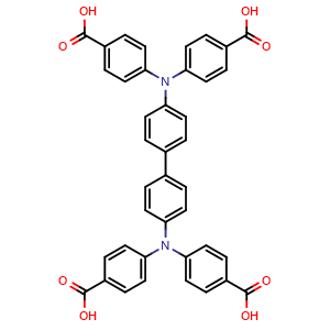 Chemical structure of 4,4',4'',4'''-([1,1'-Biphenyl]-4,4'-diyldinitrilo)tetrakis[benzoic acid] , CAS 1193093-31-0, AChemBlock AD289907
