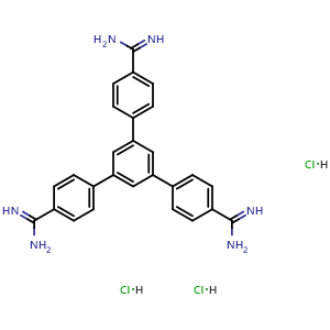 Chemical structure of 5'-(4-Carbamimidoylphenyl)-[1,1':3',1''-terphenyl]-4,4''-bis(carboximidamide) trihydrochloride , CAS 2364456-55-1, AChemBlock AD289911