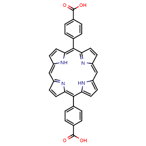 Chemical structure of 4,4′-(21H,23H-Porphine-5,15-diyl)bis[benzoic acid] , CAS 167777-26-6, AChemBlock AD289915