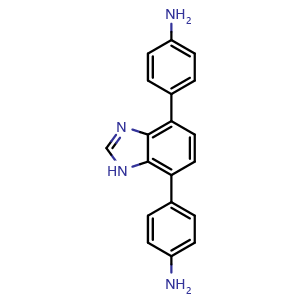 Chemical structure of 4,4'-(1H-Benzo[d]imidazole-4,7-diyl)dianiline , CAS 1998160-90-9, AChemBlock AD289916