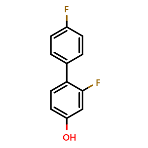 Chemical structure of 4-(4-Fluorophenyl)-3-fluorophenol , CAS 349665-92-5, AChemBlock AD289918
