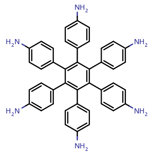 Chemical structure of 3',4',5',6'-Tetrakis(4-aminophenyl)-[1,1':2',1''-terphenyl]-4,4''-diamine , CAS 840503-80-2, AChemBlock AD289919