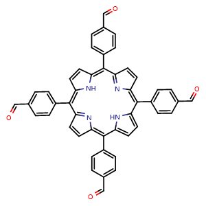 Chemical structure of 4,4′,4′′,4′′′-(21H,23H-Porphine-5,10,15,20-tetrayl)tetrakis[benzaldehyde] , CAS 150805-46-2, AChemBlock AD289928
