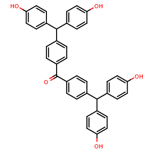 Chemical structure of Bis[4-[bis(4-hydroxyphenyl)methyl]phenyl]methanone , CAS 18066-47-2, AChemBlock AD289933