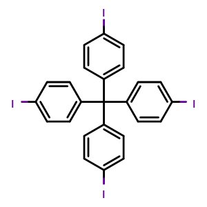 Chemical structure of Tetrakis[4-(iodo)phenyl]methane , CAS 134080-67-4, AChemBlock AD289934