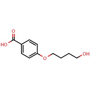 Chemical structure of 4-(4-Hydroxybutoxy)benzoic acid , CAS 23873-49-6, AChemBlock AD289936