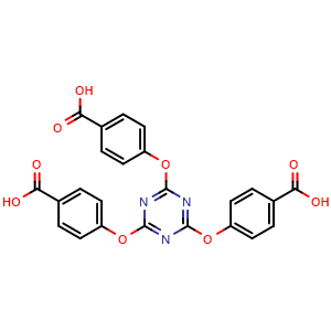 Chemical structure of 2,4,6-Tris(4-carboxyphenoxy)-1,3,5-triazine , CAS 118803-83-1, AChemBlock AD289937