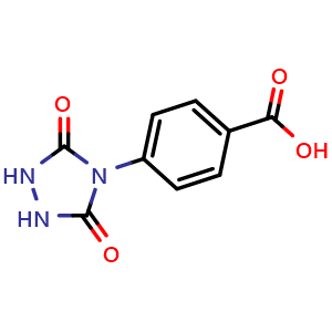 Chemical structure of 4-(3,5-Dioxo-1,2,4-triazolidin-4-yl)benzoic acid , CAS 52203-73-3, AChemBlock AD289938