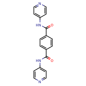 Chemical structure of N,N'-Bis(4-pyridinyl)-1,4-benzenedicarboxamide , CAS 216079-39-9, AChemBlock AD289940