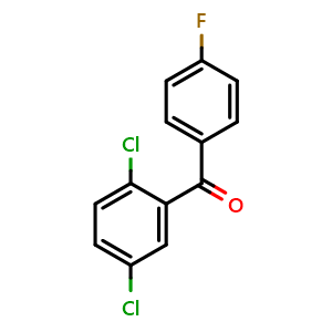 Chemical structure of (2,5-Dichlorophenyl)(4-fluorophenyl)methanone , CAS 270903-87-2, AChemBlock AD289943