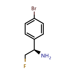 Chemical structure of (R)-1-(4-Bromophenyl)-2-fluoroethanamine , CAS 1246567-36-1, AChemBlock AD289945