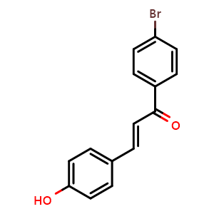 Chemical structure of (E)-1-(4-bromophenyl)-3-(4-hydroxyphenyl)prop-2-en-1-one , CAS 148305-62-8, AChemBlock AD289948