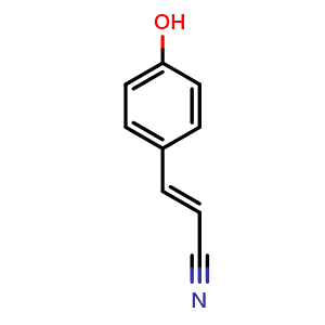 Chemical structure of (E)-3-(4-Hydroxyphenyl)acrylonitrile , CAS 82628-73-7, AChemBlock AD289949