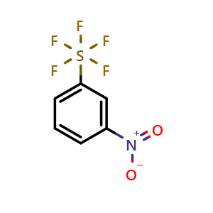 Chemical structure of Pentafluoro(3-nitrophenyl)-l6-sulfane , CAS 2613-26-5, AChemBlock AD289951
