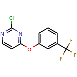 Chemical structure of 2-Chloro-4-(3-(trifluoromethyl)phenoxy)pyrimidine , CAS 161611-26-3, AChemBlock AD289954