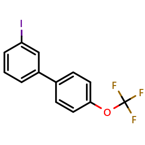 Chemical structure of 3-Iodo-4'-(trifluoromethoxy)-1,1'-biphenyl , CAS 1330780-60-3, AChemBlock AD289961