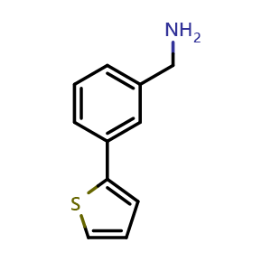 Chemical structure of (3-(Thiophen-2-yl)phenyl)methanamine , CAS 859850-86-5, AChemBlock AD289966