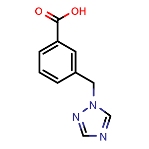 Chemical structure of 3-(1h-1,2,4-Triazol-1-ylmethyl)benzoic acid , CAS 857284-23-2, AChemBlock AD289968