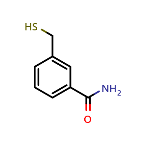 Chemical structure of 3-(mercaptomethyl)benzamide , CAS 2172126-56-4, AChemBlock AD289969