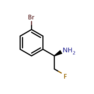 Chemical structure of (1R)-1-(3-bromophenyl)-2-fluoro-ethanamine , CAS 1932004-78-8, AChemBlock AD289970