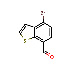 Chemical structure of 4-Bromobenzo[b]thiophene-7-carbaldehyde , CAS 2408593-07-5, AChemBlock AD289972