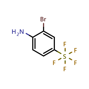 Chemical structure of 2-Bromo-4-(pentafluorosulfanyl)aniline , CAS 159727-25-0, AChemBlock AD289986