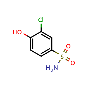 Chemical structure of 3-chloro-4-hydroxybenzenesulfonamide , CAS 25319-97-5, AChemBlock AD289988