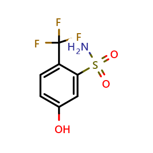 Chemical structure of 5-Hydroxy-2-(trifluoromethyl)benzenesulfonamide , CAS 1243373-39-8, AChemBlock AD289990