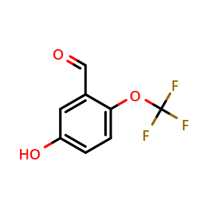 Chemical structure of 5-Hydroxy-2-(trifluoromethoxy)benzaldehyde , CAS 1261584-14-8, AChemBlock AD289995