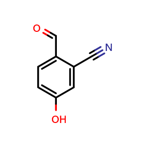 Chemical structure of 2-formyl-5-hydroxybenzonitrile , CAS 1243395-62-1, AChemBlock AD289996