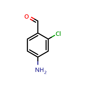 Chemical structure of 4-amino-2-chlorobenzaldehyde , CAS 42460-61-7, AChemBlock AD289999