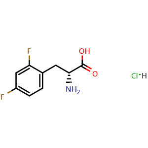 Chemical structure of (R)-2-amino-3-(2,4-difluorophenyl)propanoic acid hydrochloride , CAS 122839-49-0, AChemBlock AD290006