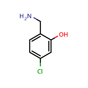 Chemical structure of 2-(aminomethyl)-5-chlorophenol , CAS 1243457-97-7, AChemBlock AD290010