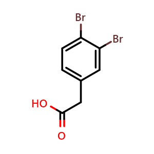 Chemical structure of 3,4-Dibromobenzeneacetic acid , CAS 619323-15-8, AChemBlock AD290015