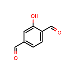 Chemical structure of 2-Hydroxy-benzene-1,4-dicarbaldehyde , CAS 73289-90-4, AChemBlock AD290017