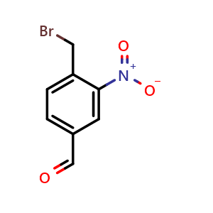 Chemical structure of 4-(Bromomethyl)-3-nitrobenzaldehyde , CAS 155526-65-1, AChemBlock AD290019