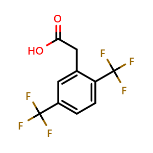 Chemical structure of 2-[2,5-bis(trifluoromethyl)phenyl]acetic acid , CAS 302912-02-3, AChemBlock AD290023