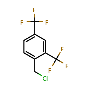 Chemical structure of 1-(Chloromethyl)-2,4-bis(trifluoromethyl)benzene , CAS 195136-46-0, AChemBlock AD290024