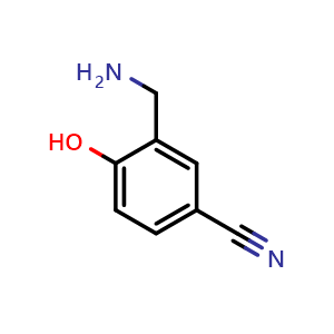 Chemical structure of 3-(aminomethyl)-4-hydroxybenzonitrile , CAS 79663-62-0, AChemBlock AD290028