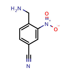 Chemical structure of 4-(aminomethyl)-3-nitrobenzonitrile , CAS 701269-65-0, AChemBlock AD290030