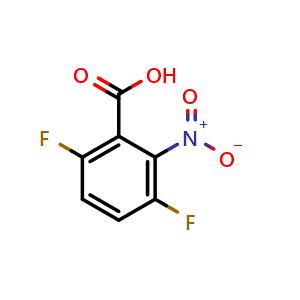 Chemical structure of 3,6-Difluoro-2-nitrobenzoic acid , CAS 741721-50-6, AChemBlock AD290039