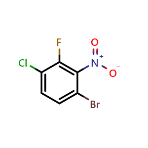 Chemical structure of 1-Bromo-4-chloro-3-fluoro-2-nitrobenzene , CAS 1804382-30-6, AChemBlock AD290040