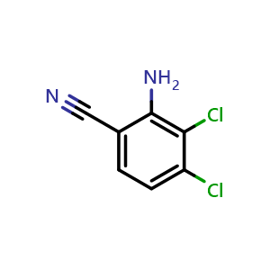 Chemical structure of 2-Amino-3,4-dichlorobenzonitrile , CAS 1253792-18-5, AChemBlock AD290041