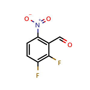 Chemical structure of 2,3-Difluoro-6-nitrobenzaldehyde , CAS 1366127-60-7, AChemBlock AD290043