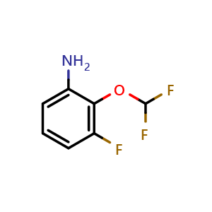 Chemical structure of 2-(Difluoromethoxy)-3-fluoroaniline , CAS 153468-97-4, AChemBlock AD290047