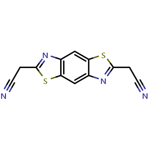 Chemical structure of 2,2'-(Benzo[1,2-d:4,5-d']bis(thiazole)-2,6-diyl)diacetonitrile , CAS 1267681-21-9, AChemBlock AD290056