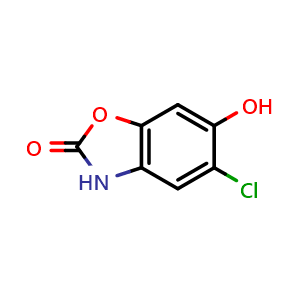 Chemical structure of 6-Hydroxy chlorzoxazone , CAS 1750-45-4, AChemBlock AD290057